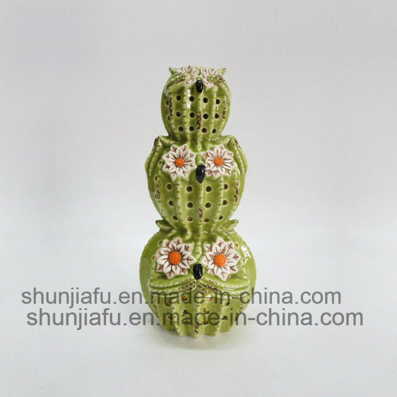 Ceramic Decoration Green Cactus Type Vase