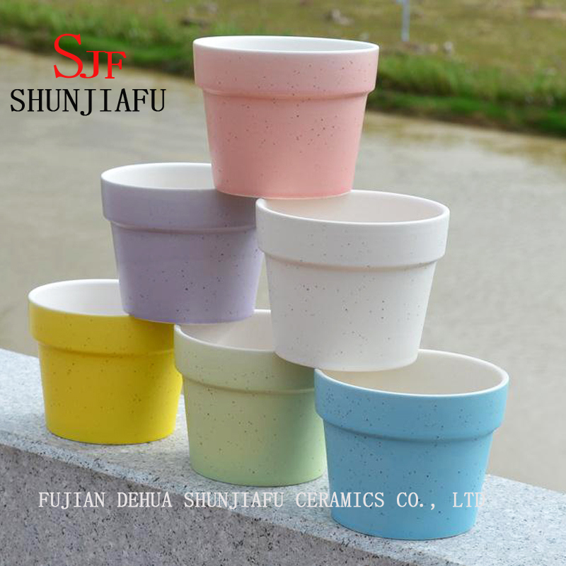 Macaron Colorful Small Succulent Planter Ceramic Flowerpot Container Home Decoration