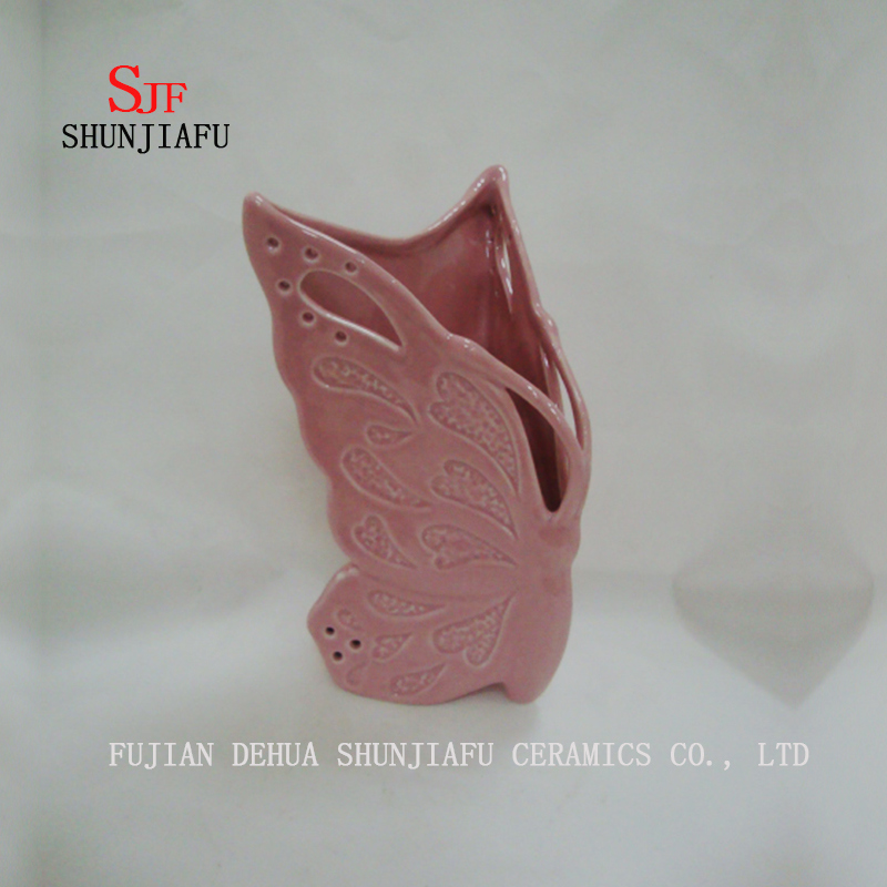 4 Colors, Multi-Function Butterfly Table Ceramic Vase for Flower or Chopsticks Tube