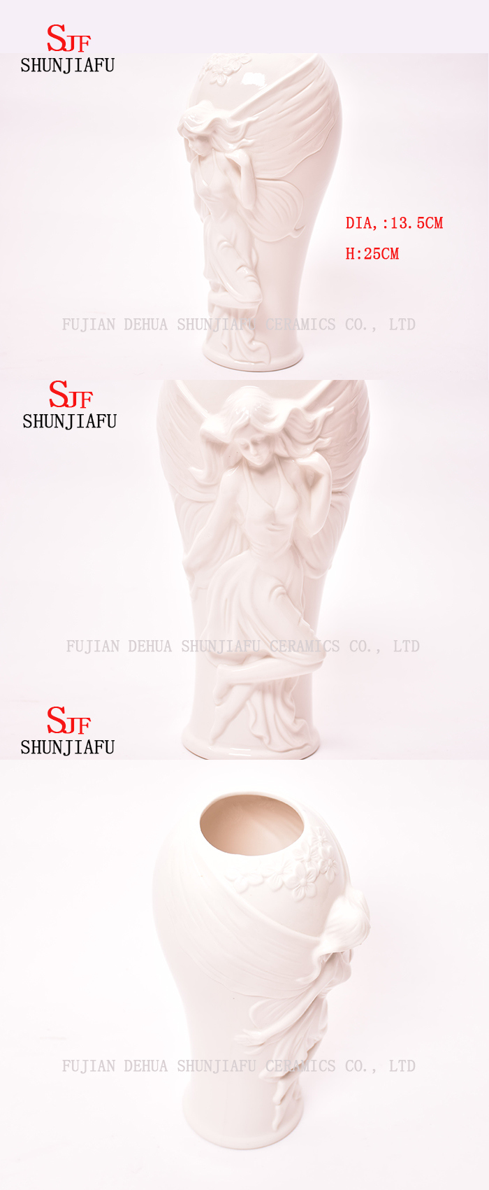 Hot Selling All Sorts of Design of Modern Ceramic Vase Embossed Vase Welcome OEM Orders