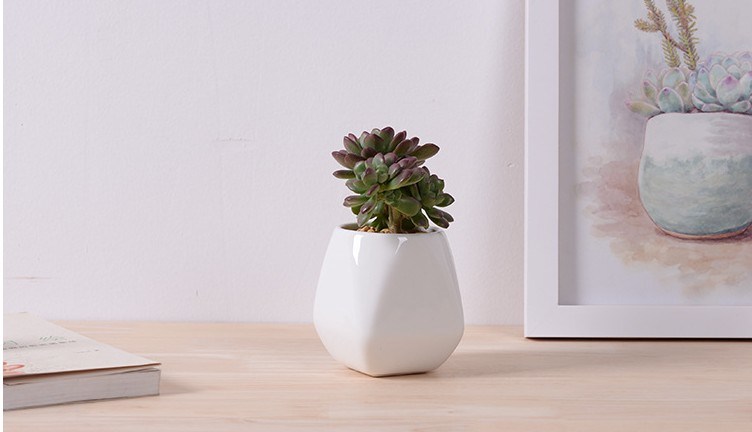 Ceramic White Flower Pot Mini Desktop Furnishing Articles