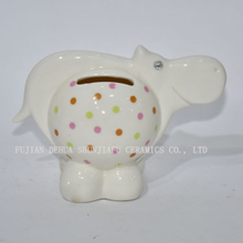 Hippo Shaped Piggy Bank with Color Wave DOT