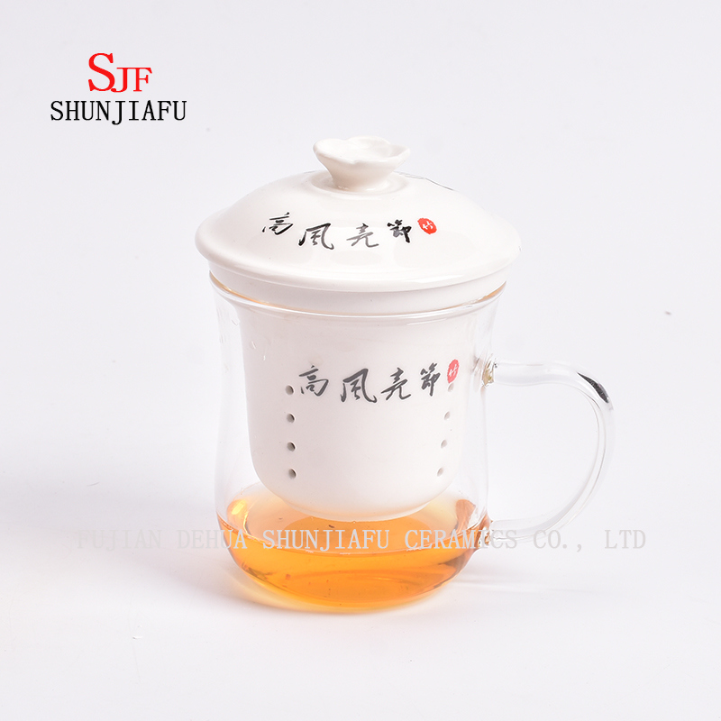 Creative Transparent Mug Glass & Ceramic Tea Infuser Cup