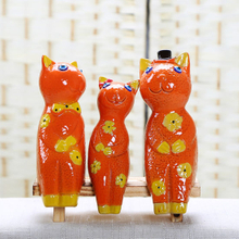 Animal Ornament Porcelain Decoration Decal Kitty Ceramic Crafts
