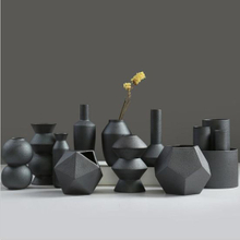 Porcelain Ceramic Vases, Ceramic Black Floret Bottle