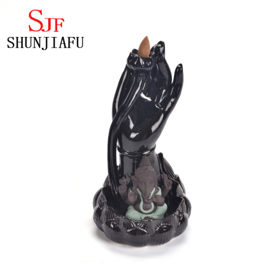 Ceramic Ganash Incense Burener with Buddha′s-Hand