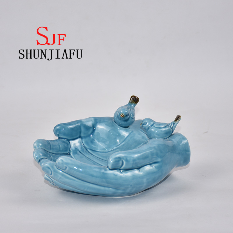 Both Hands Shape Ceramic Decorative Tray for Kitchenware/Home Decoration