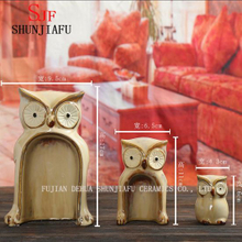 3 PCS/Set of Medium Ceramic Owl Accent Home Decoration,
