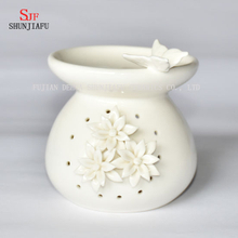 Aroma Lamp White Ceramic Oil Warmer Tealight Holder
