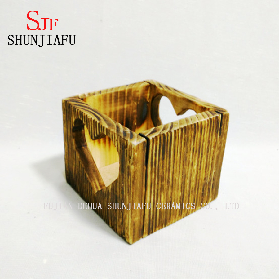 Modern Home Decorative Square Wooden Flower Box for Succulent Plant