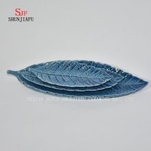 Blue Leaf Ceramic Glossy Sauce Dinner Plate Finish Dipping Dish