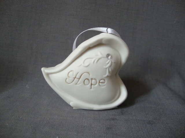 Porcelain Home Decorations Heart Shaped with Artificial crystal, White