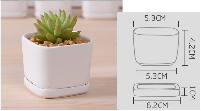 Personality Fashion Ceramic White Porcelain Base Flowerpot
