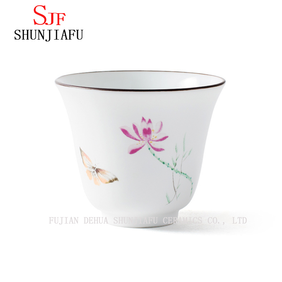High-Quality Handmade Color Lotus Ceramic Kung Fu Tea Cup