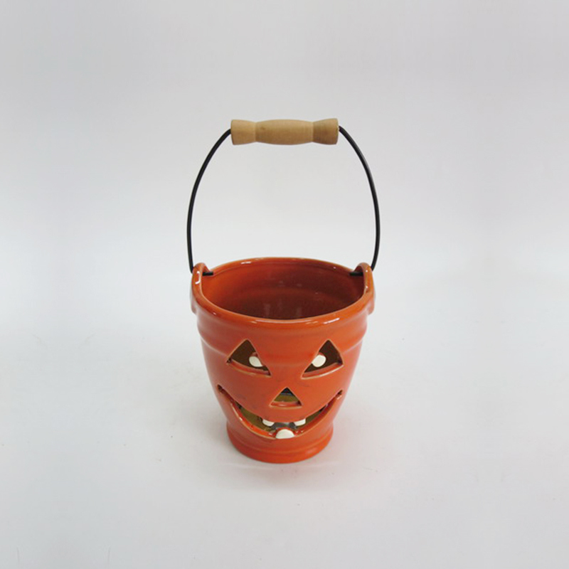 Ceramic Portable Pumpkin Cand Holder