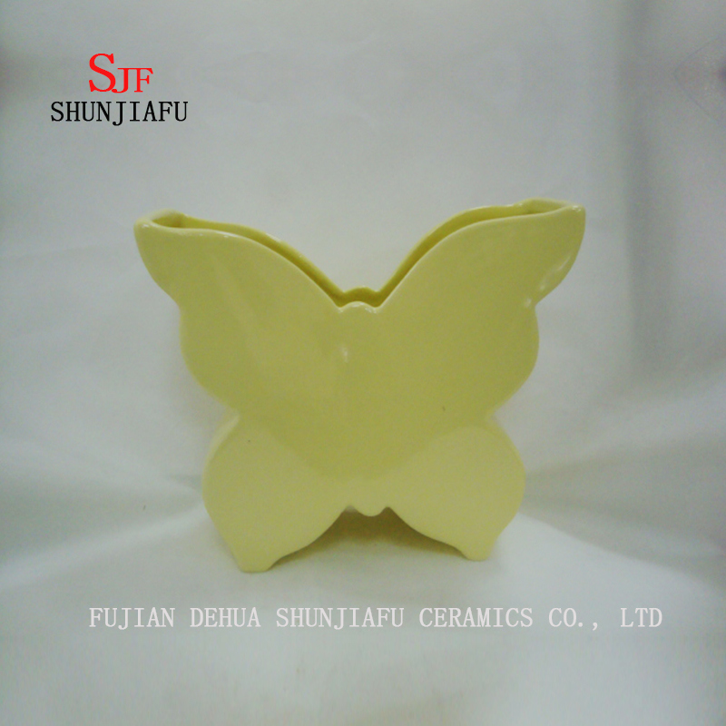 3 Colors, Multi-Function Butterfly Table Ceramic Vase for Flower