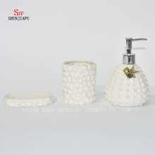 3piece White Ceramic Bathroom Accessory Set /, Tumbler, Soap Dish & Dispenser