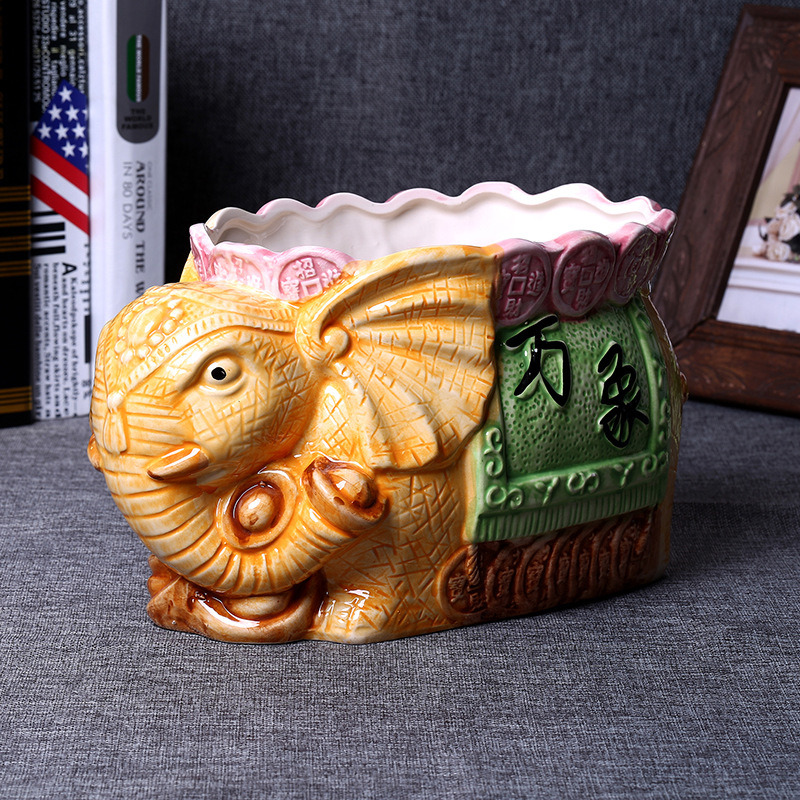 2017 Cute Elephant Flowerpot Succulent Plants Flowerpot Planter Indoor Outdoor