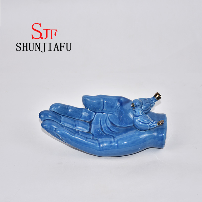 Ceramic Bergamot Snack or Fruit Plate/ Dish for Kitchenware (Blue)