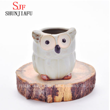 Customized Design Small Ceramic Owl Flower Pot