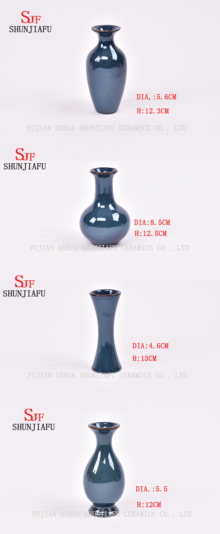 Mini Floret Bottle Ceramic Textured Vases Stoneware Vases Sapphire Floret Bottle