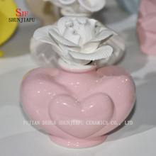 Ceramic Burner Aromatherapy; Diffuser Tealight Fragrance Holder with Flower/C
