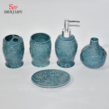 5piece. Blue Ceramic Bathroom Accessory Set/a