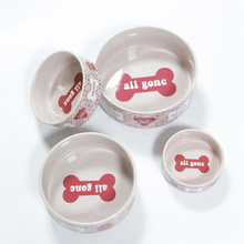 Customized size creative cute pet dog bowl dog head design ceramic dog bowl ceramic water bowl