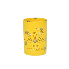 Hollowed Out Our Christmas Yellow Glaze Ceramic Candles Lanterns