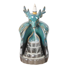 Sika Deer Style Home Decor Ceramic Backflow Incense Burner