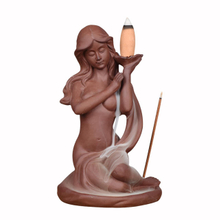 Hand Holding Backflow Incense Cone Goddess Statues Ceramic Backflow Incense Burner