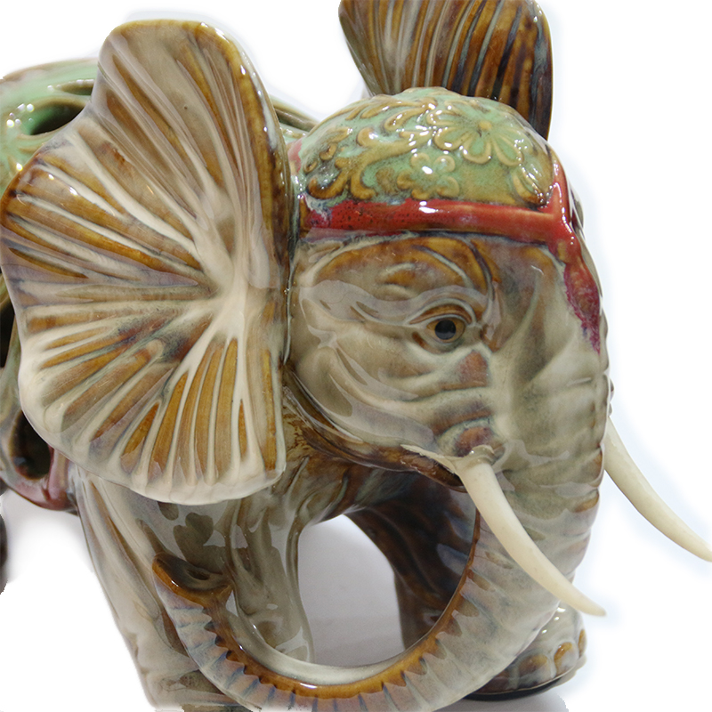 Ceramic Elephant Hollowed Out Large Ceramic Elephant Statue