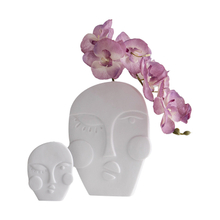 Design of Multiple Facial Expressions White Ceramic Vase Home Decoration, Porcelain Flower Vase