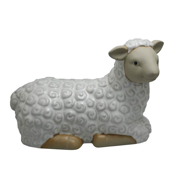 Sitting sheep Ceramic White Farm Sheep Statues Decoration 