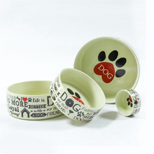 Dog Footprints Water Bowl Grain Bowl Lovely Pet Products Single Bowl Ceramic Bowl