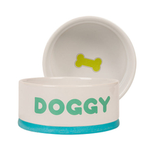 with Logo Printed Circular Ceramic Dog Feed Pink Ceramic Pet Feeder Dog Bowl 