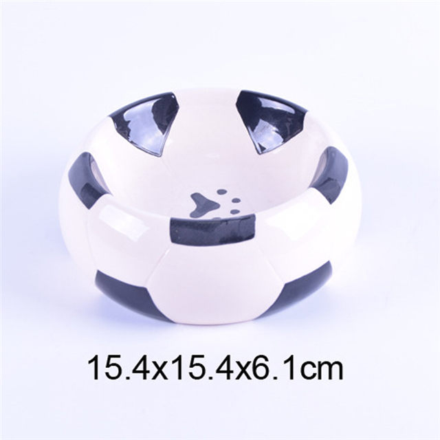 Football Design Bowl Bottom Printing Dog Footprint Ceramic Pet Feeder Dog Bowl Cat Bowl
