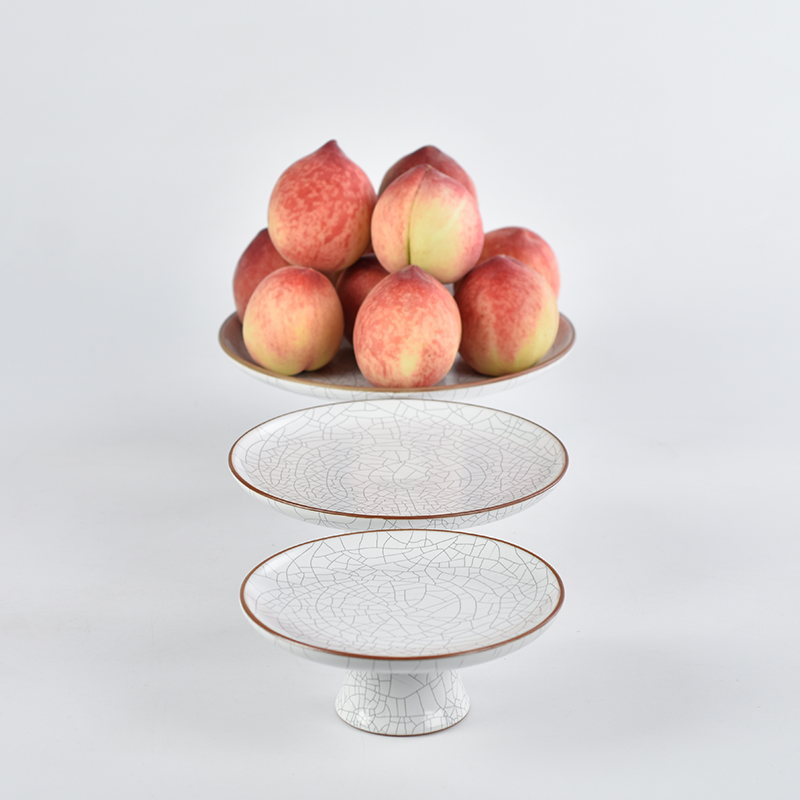 Ceramic Fruit Plate High Foot Plate Candy Tray