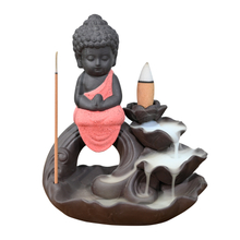 Ceramic Red Buddha Backflow Cone Incense Holder