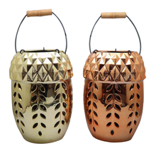 Electroplated light gold Ceramic Pierced Lantern