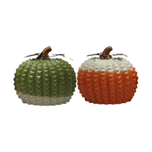 Custom Ceramic Pumpkin Decor OEM ODM Diamond Texture Porcelain Figurine Set for Thanksgiving Halloween Home Decoration