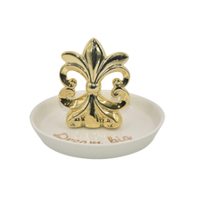 Golden beacon design Ceramic jewelry tray Ring holder