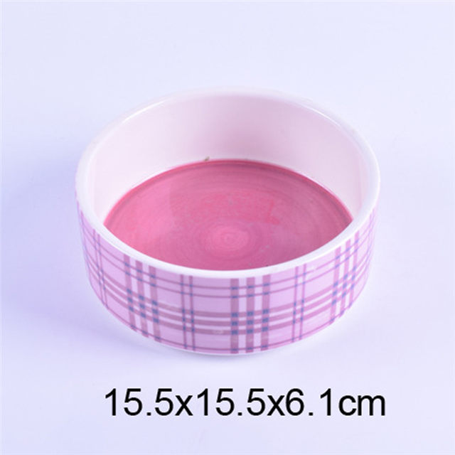  bowl outside Line pattern pattern bottom pink Bowl bottom printing Dog Footprint Ceramic pet feeder dog bowl Cat bowl
