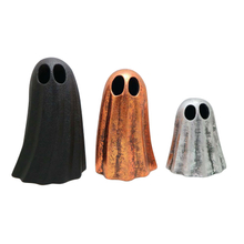 Halloween Miniature Ghost Figurines Set of 3 Halloween Table Top Fireplace Mantle Shelf Decorations