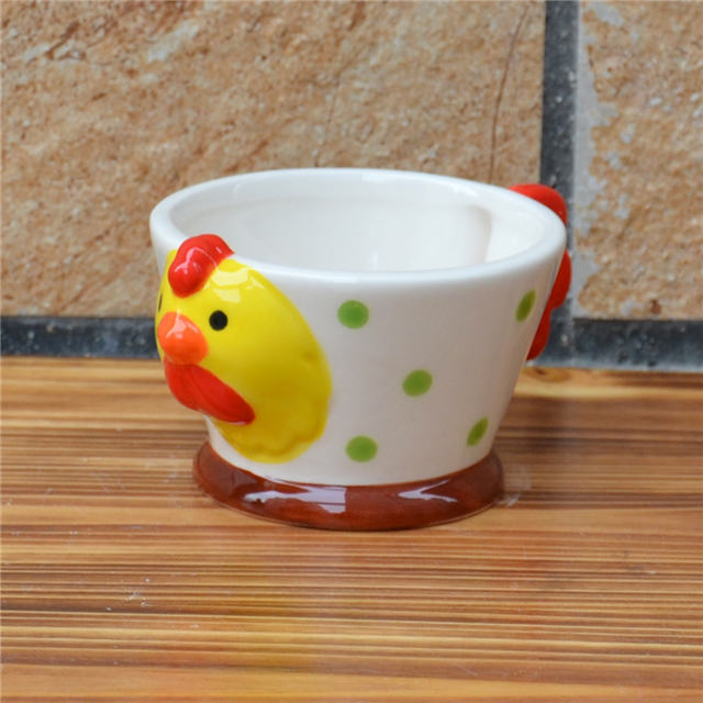 Little Rooster Design 3D Ceramic Ice Cream Cup 
