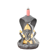 Ganesha statue Ceramic Waterfall Backflow Incense Burner 