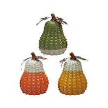 Handpainted Textured Ceramic Pumpkin Statue Set Fall Harvest Porcelain Holiday Ornament with Metal Accents Manufacturer