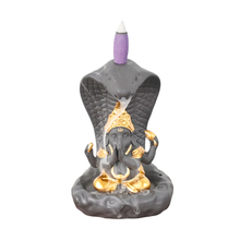 Ganesha and snake style statue Style Design Ceramic Waterfall Backflow Incense Burner