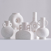 Creativity And Innovation Style Design Porcelain Vase Home Desktop Decorations White Sand Granules Feel Ceramic Vase