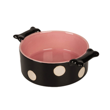 Double ear handle ceramic dog bowl ceramic pet feeder